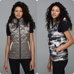 lululemon athletica Quilted Gray and Camouflage Vest